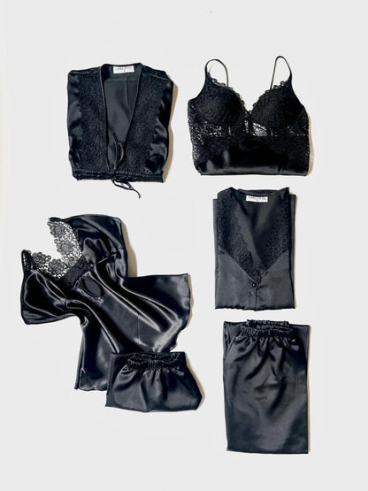 Turkish 6-Piece Satin Nightgown Set for Women – Luxury Nighty in Best Price Pakistan